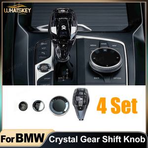 4 조각 세트 크리스탈 기어 시프트 노브 레버 BMW G20 G21 iX3 G08 X3 G01 X6 G06 X7 G07 X5 G05 자동 크리스탈 기어 핸들
