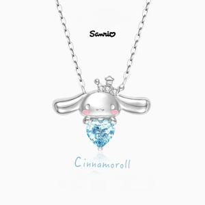 Cinnamoroll 목걸이 가을, 겨울 스털링 실버 라이트 럭셔리 작은 쇄골 체인 소녀 액세서리 축제 선물