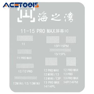 LCD 화면 디스플레이 IC 보호 Moblie iPhone 11-15 Pro Max 플렉스 스크린 칩 스틸 네트 QIANLI 모델 용 BGA Reballing 스텐실