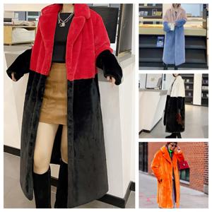 겨울 대비 가짜 모피 코트 여성 긴 소매 두꺼운 따뜻함 Outwears OvercoatAutumn 새 옷