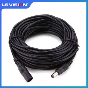 LS VISION 5M 16.5FT DC 연장 5.5x2.1mm CCTV 보안 카메라 용 전원 코드 케이블 연장기 LED 스트립 12 볼트 연장 코드