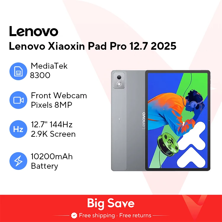 새로운 Lenovo Xiaoxin Pad Pro 12.7 2025년 2월 태블릿 크기 8300 2.9k 해상도 144Hz 새로 고침 빈도 WIFI 10200mAh WIFI Android