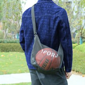 Adjustable Basketball Mesh Bag Mesh Fabric Single Shoulder Crossbody Ball Bag Zipper Pocket Handbag Soccer Storage Case