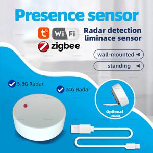 Tuya WiFi /Zigbee 인간 존재 센서 5.8G/24G 마이크로파 레이더 PIR Montion 센서 Lumiance Detector 스마트 라이프 스마트 홈