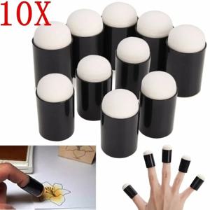 10pcs 손가락 스폰지 케이스 Daubers 폼 적용 그림 잉크 스탬핑 크레용 Reborn DIY 공예 미술 도구 18*33mm 손가락