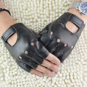 남성 unisex 인공 가죽 반 손가락 장갑 연극 펑크 힙합 운전 오토바이 성능 파티 핑거리스 장갑