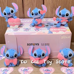 정품 52TOYS 새로운 디즈니 스티치 스위트 핑크 시리즈 몰려 들고 블라인드 박스 카와이 스티치 액션 피규어 서프라이즈 선물 맞춤형