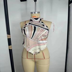 클래식 디자인 여성 핑크 끈이 없는 실크 수영복 디자이너 브랜드 레이디 섹시한 비키니 탑