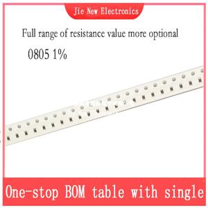 100PCS 0805 1% 0R-10M 1R 4.7R 8.2R 10R 100R 560R 1K 5K6 10K 47K 100K 220K 820K 1M 2M2 3M3 4M7 9.1M 1/8W