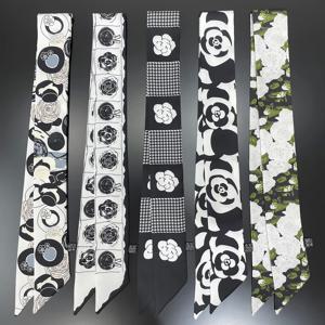 2023 디자인 동백 꽃 브랜드 실크 스카프 럭셔리 스카프 여성 풀라 스키니 가방 스카프 Neckerchief 패션 헤어 머리띠