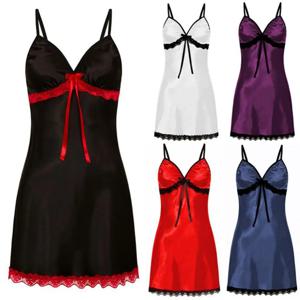 여성 섹시한 잠옷 실크 새틴 Nightwear 슬립 드레스 민소매 잠옷 잠옷 Nightwear Backless Strappy Nightdress 속옷
