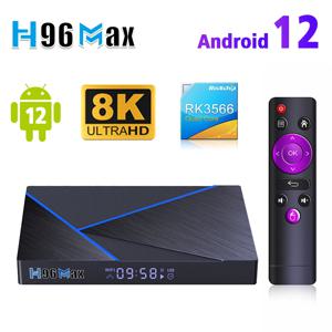 스마트 TV 박스 셋톱 박스, 쿼드 코어, 4K, 2.4G, 5G 와이파이, BT4.0, 1000M LAN, 8GB, 64GB, H96 Max V56, 안드로이드 12, RK3566