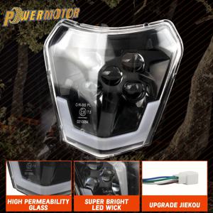 PowerZone 오토바이 LED 헤드 라이트 전조등 헤드 라이트 Supermoto 페어링 KTM EXC SXF MX 먼지 자전거 Enduro LED 헤드 라이트