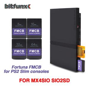 Bitfunx Fortuna 무료 McBoot OPL 메모리 카드(PS2 MX4SIO SIO2SD SD 어댑터, PS2 슬림 게임 콘솔용)