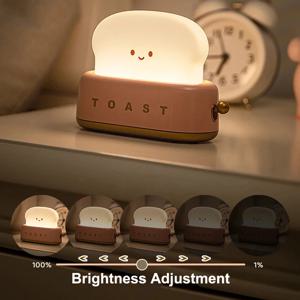 빵 토스트 테이블 라이트 토스터 야간 조명 크리 에이 티브 USB 충전식 Led 램프 장식 휴일 아기 침실 생일 선물