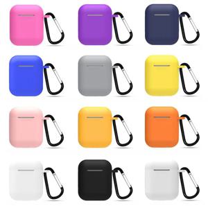 Apple Airpods 용 케이스 Apple Airpods 케이스 1 & 2 충격 방지 슬리브 용 실리콘 보호용 Bluetooth 이어폰 커버 케이스