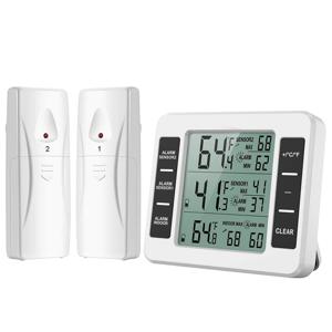 무선 냉장 트럭 온도계, 주방 냉동고 정원 온도 계량기 테스터, 디지털 온도 게이지 알람, 엑스트라 2 센서