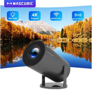 Magcubic 프로젝터 Android11 ​​4K 1280*720P HY300 Pro 듀얼 Wifi 260ANSI 180 유연한 BT5.0 시네마 야외 휴대용 Projetor