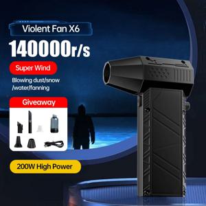 X6 터보 제트 팬 140000 RPM 공기 송풍기 휴대용 덕트 팬 브러시리스 모터 Jetdry 53 메터/초 휴대용 Type-C 충전 자동차 청소 건조기