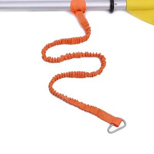 DIZETION 1PC 탄성 카약 패들 가죽 끈 안전 후크 폴 코일 매는 밧줄 코드 타이 로프 보트 액세서리로 조절 가능