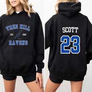 TREE HILL RAVENS 까마귀 One Tree Hill Nathan Scott 23 후드 티셔츠 노스 캐롤라이나 Tv 쇼 트렌디 후드 Oth 팬 선물