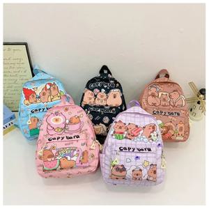 귀여운 대용량 Capybara 배낭 통기성 만화 학생 Schoolbag 나일론 초경량 책 가방