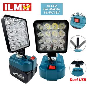 Makita 14.4V-18V 리튬 이온 배터리 랜턴 야외 손전등 4 인치 무선 LED 작업 조명 캠핑 램프 비상 조명