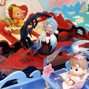 재고 있음 Popmart 당신을위한 선물 3D 카드 시리즈 장면 그림 Dimoo 블라인드 박스 선물 데스크탑 장식품 수집 그림 서프라이즈 장난감