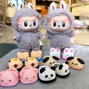 인형 신발 15-20cm 코튼 인형 신발 슬리퍼 장난감 캐주얼 샌들 인형 액세서리 labubu 장식을위한 DIY 인형 장난감
