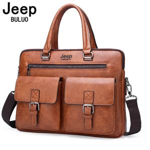 JEEP BULUO 서류 가방 남성용 비즈니스 패션 사무용 핸드백 유명 브랜드의 새로운 디자인 남성용 서류 가방 13.5' 노트북 가방