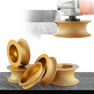 보어 20mm 직경 75mm 건식 진공 브레이징 다이아몬드 프로파일 그라인딩 휠 풀 불 노즈 에지 다이아몬드 연마 그라인딩 디스크