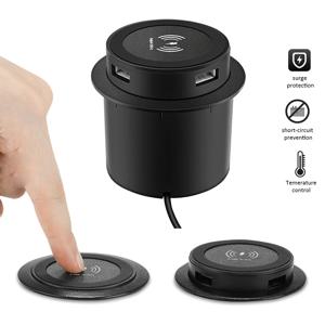 30W 무선 ​​충전기 내장형 데스크탑 iPhone/Samsung/Huawei/Xiaomi 휴대 전화 듀얼 USB 용 고속 무선 충전