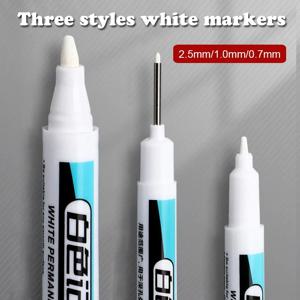 1/3 개 백색 영구 마커 펜 0.7/1.0/2.5mm 흰색 영구 마커 펜 페인트 마커 목재용 바위 플라스틱 가죽 유리 돌 금속 미술 용품