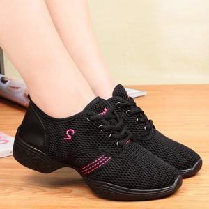 여성 댄스 신발 부드러운 Outsole 여성 메쉬 통기성 재즈 힙합 스포츠 스니커즈 숙녀 소녀의 현대 재즈 댄스 신발