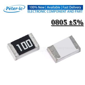 (100 개) SMD 칩 저항기 0805 5% 0.1R 0.12R 0.43R 1R 4.7R 10R 15R 36R 1K 10K 62K 75K 100K 220K 470K 750K 1M 4.7M 6.2M 9.1M 100
