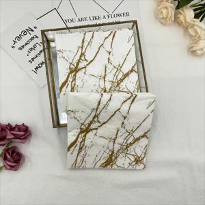 10/20pcs/Pac 33*33cm 2겹 인쇄 냅킨 흰색 대리석 인쇄 종이 냅킨 홈 파티 Placemats 나비 바트 종이