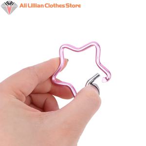 1 Pcs 다섯개 별 모양의 알루미늄 Carabiner 열쇠 고리 클립 야외 캠핑 열쇠 고리 후크 물병 교수형 버클