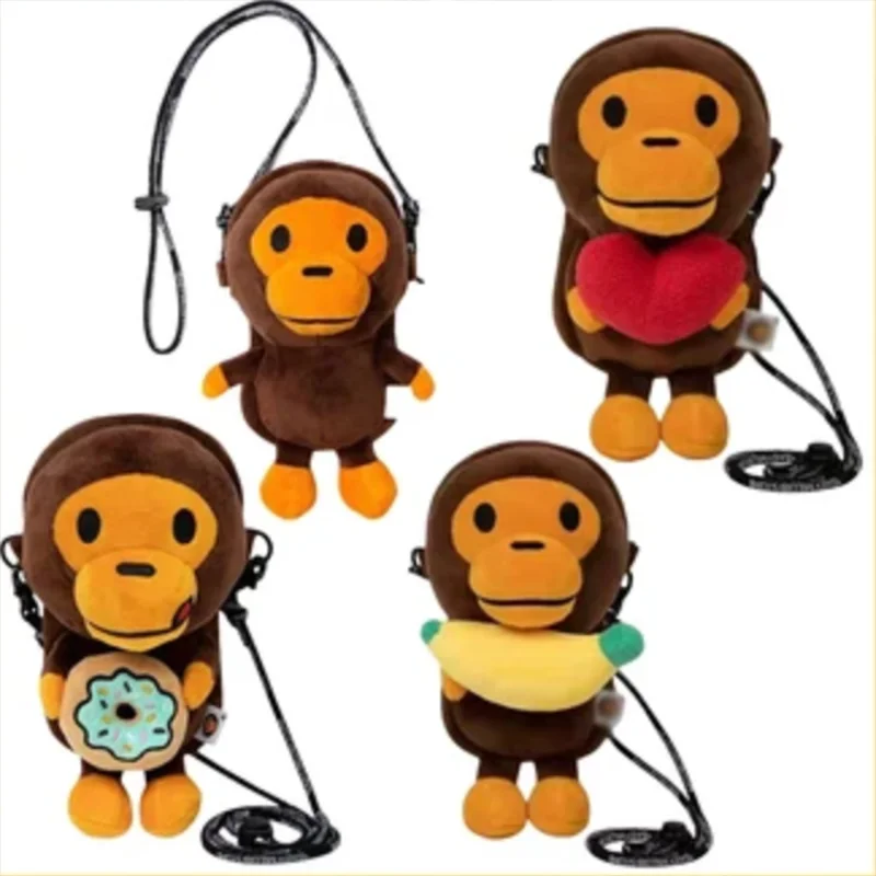 원숭이 휴대 전화 가방 Milomonkey 전화 가방 어깨 가방 원숭이 바나나를 들고 원숭이 바나나를 들고 Kawayi 봉제 인형 선물