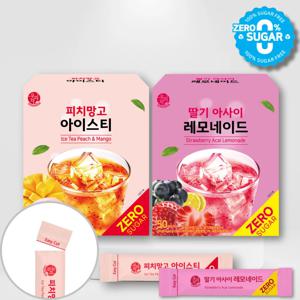송원 우리차 제로슈가 피치망고아이스티 50T+딸기아사이레모네이드 50T