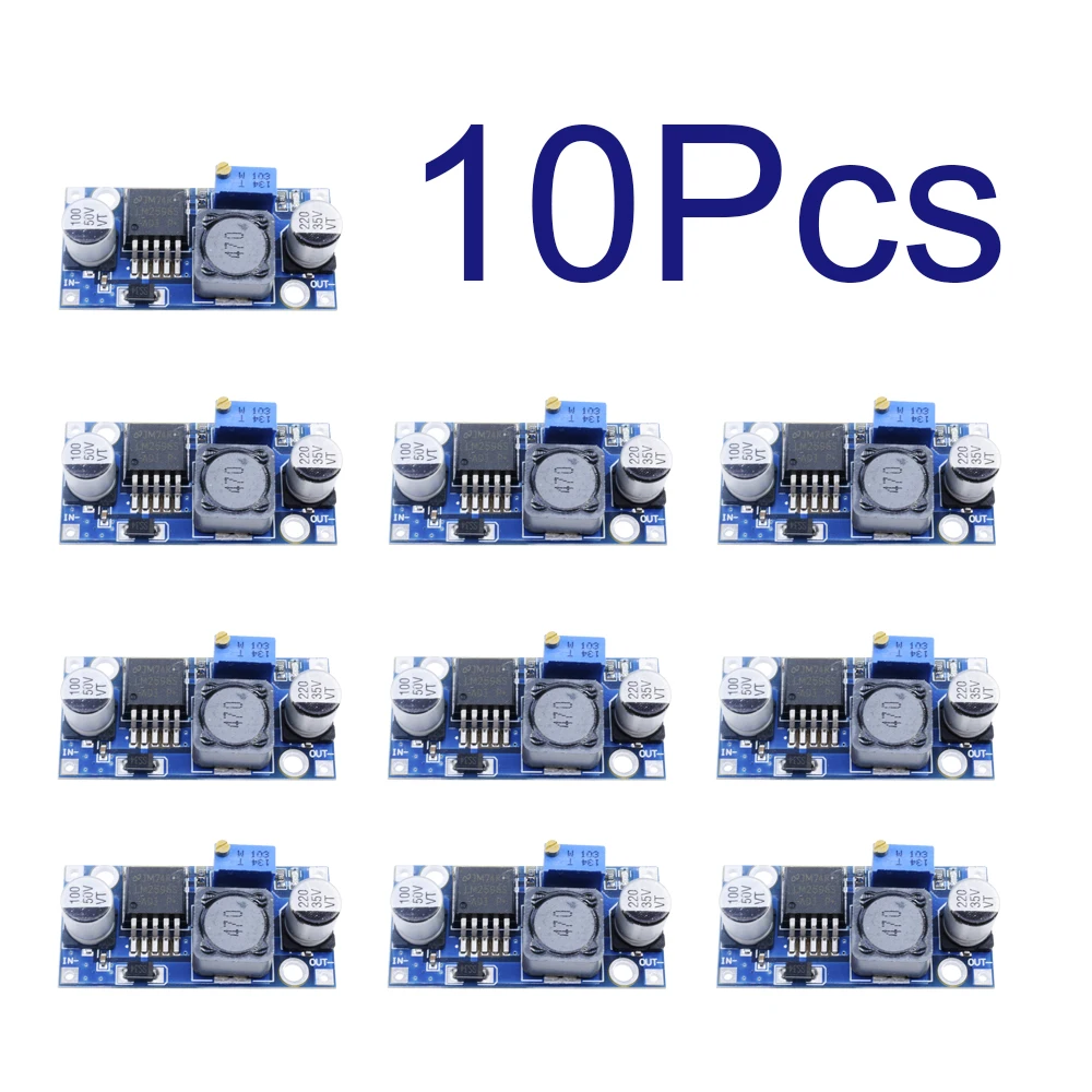 LM2596 DC-DC 조정 가능한 벅 컨버터 3.2V~35V ~ 1.25-35V 전원 공급 장치 스텝다운 전압 조정기 모듈