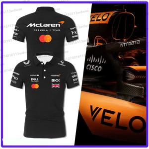 2025 포뮬러1 티셔츠 .McLaren. 팀 F1 레이싱 슈트 알론소 의류 여름 반팔 폴로 티셔츠