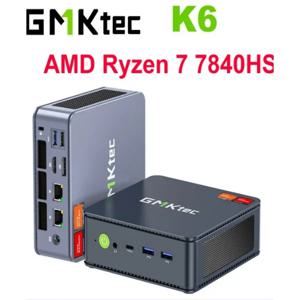 맨 위! GMKtec K6 R7 7840HS 미니 PC DDR5 5600MHz PCIe4.0 NVMe SSD 2.5G LAN USB4 WiFi6 BT5.2 트라이 디스플레이 데스크탑 게임용 사무용 컴퓨터