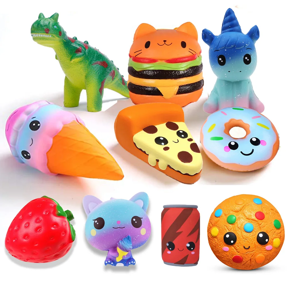 Squishy 만화 초콜릿 비스킷 시리즈 PU Squishies 천천히 상승 크림 향기로운 Fidget 안티 스트레스 어린이 장난감 어린이 선물