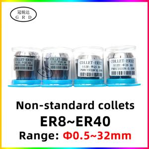 비표준 정밀 0.008 ER8 ER11 ER16 ER20 ER25 ER32 ER40 콜레트 ER 척 콜레트 cnc 선반 공구 홀더 er 렌치 er 너트