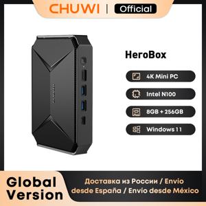 CHUWI HeroBox 인텔 셀러론 N100 쿼드 코어 CPU, 윈도우 11 OS 8GB LPDDR4 256GB SSD, 듀얼 밴드 와이파이 데스크탑 컴퓨터, 미니 PC