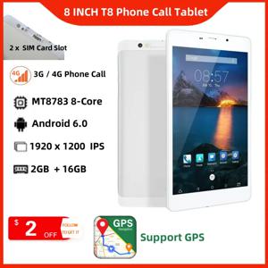 안드로이드 6.0 태블릿 8인치 T8 3G/4G 전화 통화 1920x1200 픽셀 MTK8783 옥타 코어 2GB RAM 16GB ROM 지원 GPS 듀얼 SIM 카드