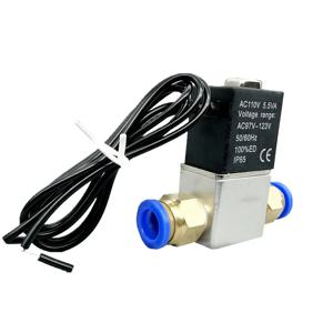 2 웨이 정상 폐쇄 공압 솔레노이드 밸브 (퀵 커넥터 포함) 12V 24V 110V 220V 1/4 