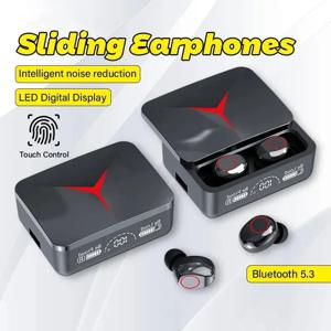 기존 TWS M90 무선 헤드폰 슬라이딩 커버 게임용 이어폰 Bluetooth 5.3 스포츠 이어 버드 Iphone Xiaomi 용 음악 헤드셋