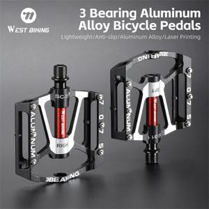 서쪽 자전거 3 베어링 자전거 페달 CNC 알루미늄 합금 안티 슬립 MTB 도로 자전거 페달 페달 직업 자전거 액세서리 확대