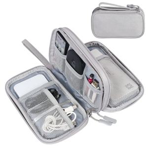 데이터 케이블 보관 가방 방수 여행 주최자 가방 휴대용 운반 케이스 케이블 코드 USB 충전기에 대 한 더블 레이어 보관 가방